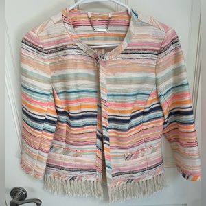 Trina Turk Colorful Tweed Jacket with Tassels